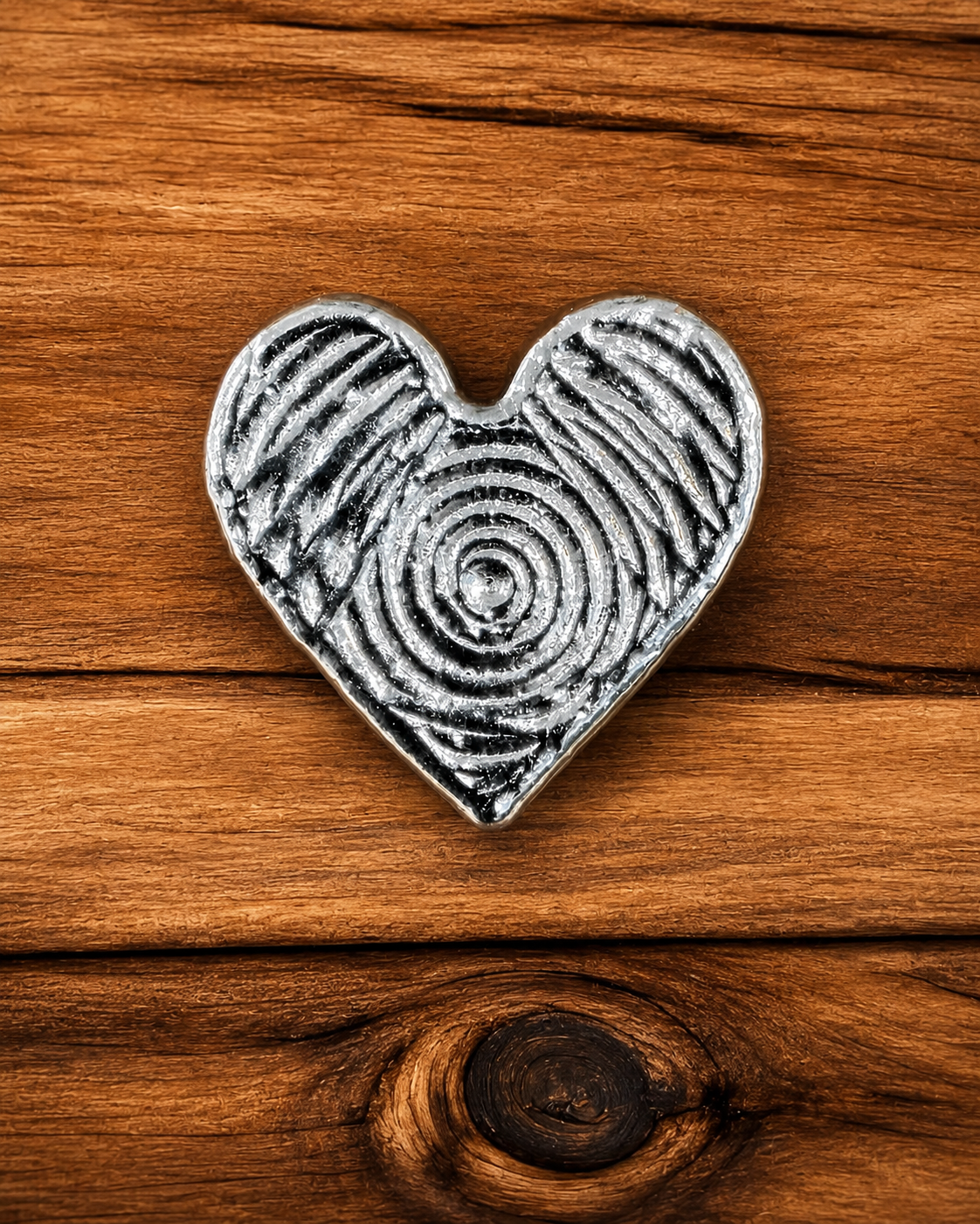 The Heart Card Suit Silver Bar | 2 ozt .999 Fine Silver | Hand Poured