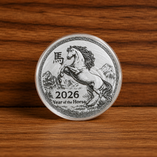 2026 Year of the Horse 2 ozt .999 Fine Silver Round