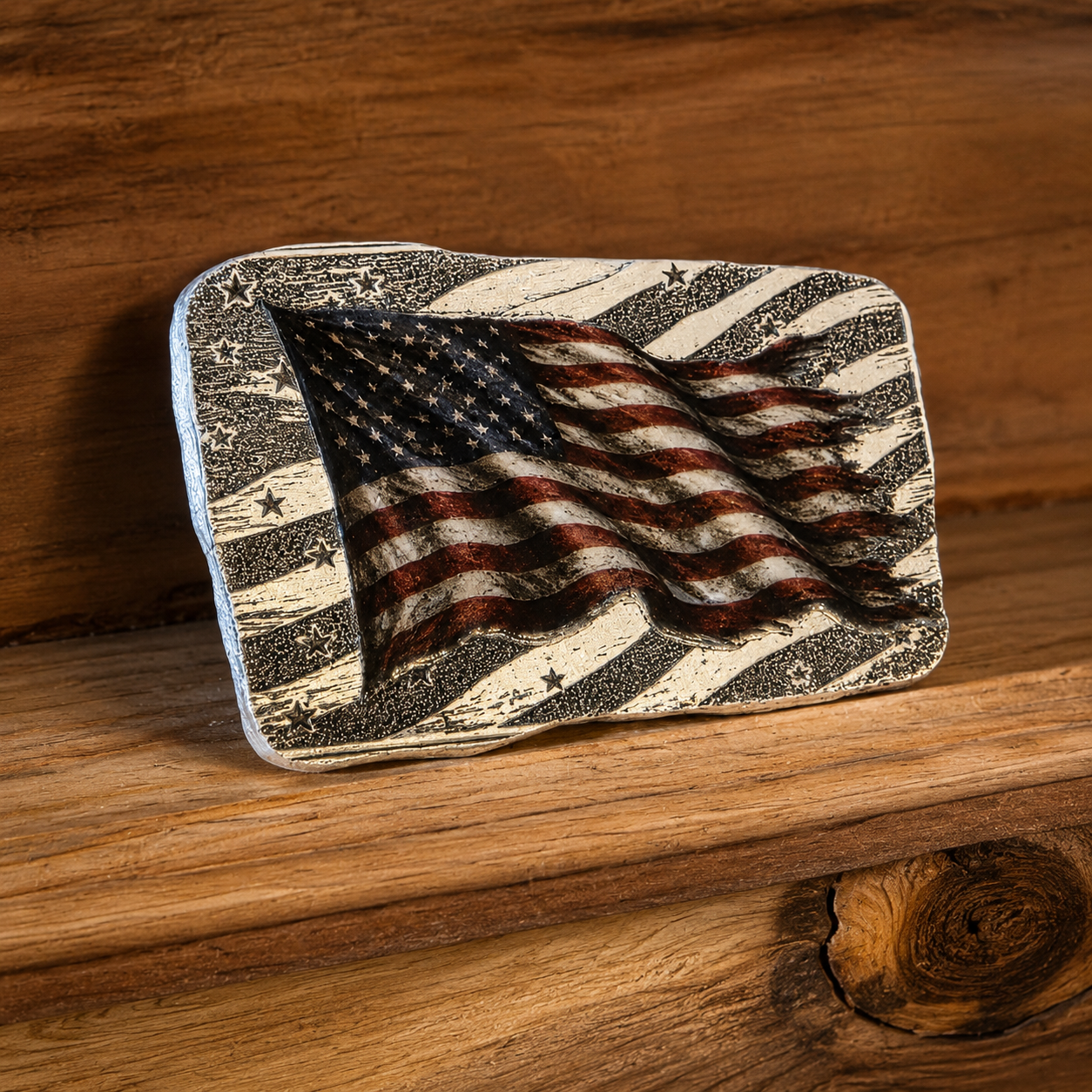 America 250 Engraved & 3-D Colorized 1 Troy Ounce .999 Fine Silver Bar