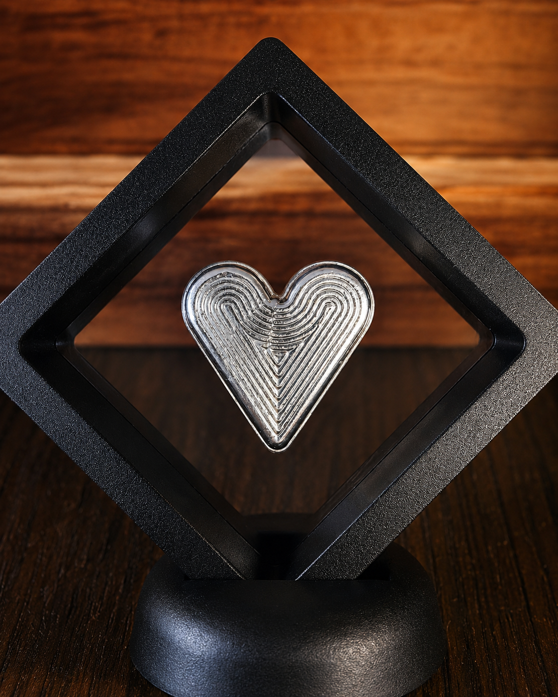 Hand-Poured Silver Heart Bar | 3 Troy Oz .999 Fine Silver | FTB