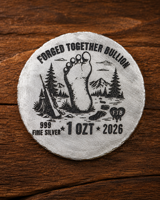 Colorized Bigfoot 1 ozt .999 Fine Silver Round