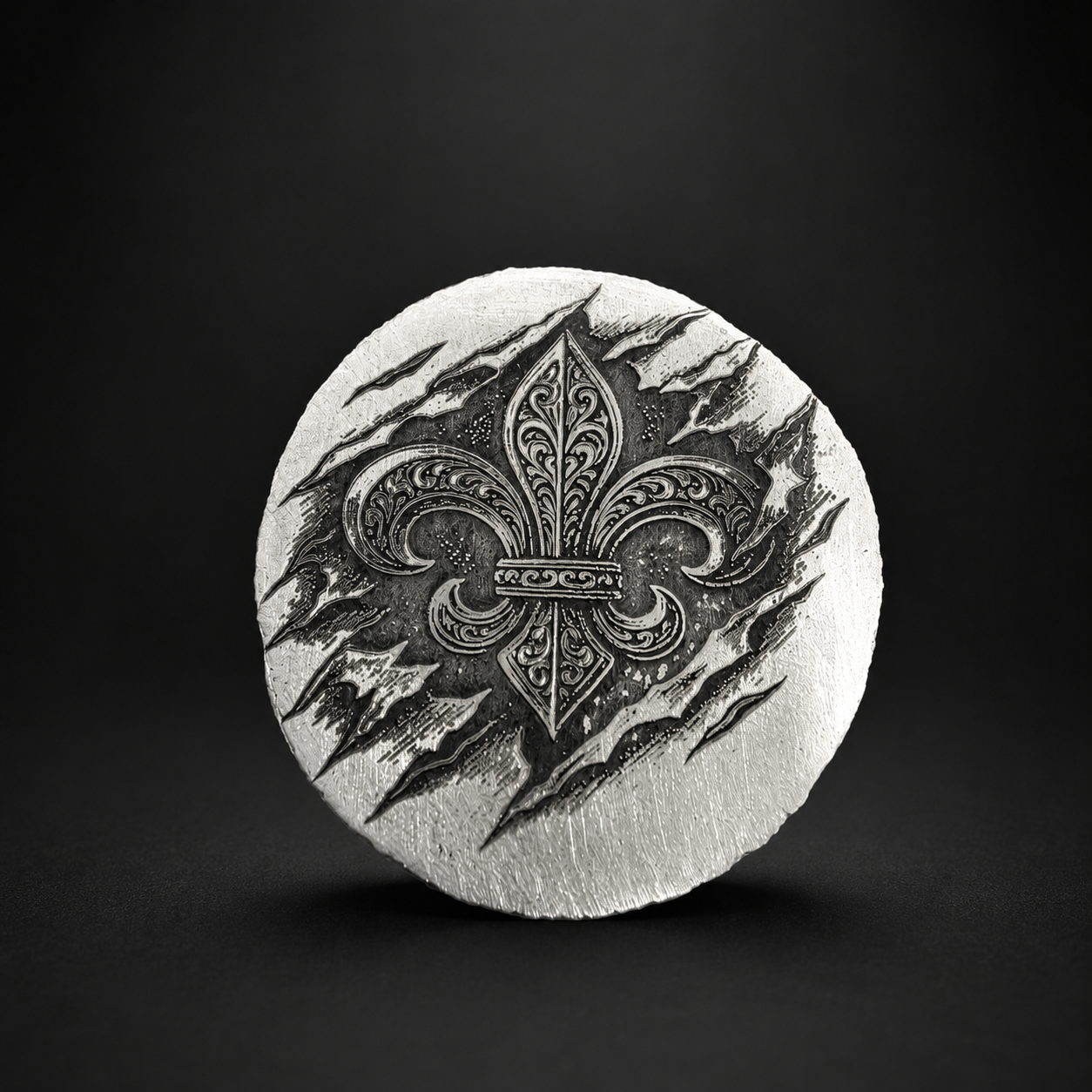 Fleur-de-Lis Silver Round | 1 ozt .999 Fine Silver | Hand Poured