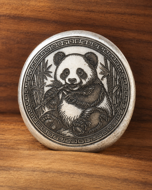 2026 Panda Silver Round | 2 ozt .999 Fine Silver | Hand Poured