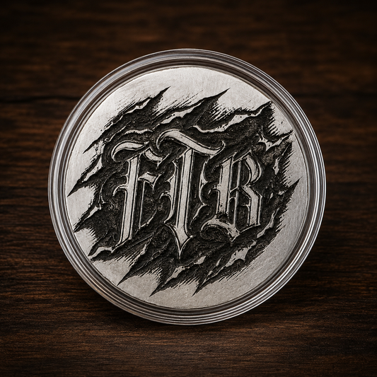 FTB UV Glow Silver Round | 2 ozt .999 Fine Silver | Hand Poured