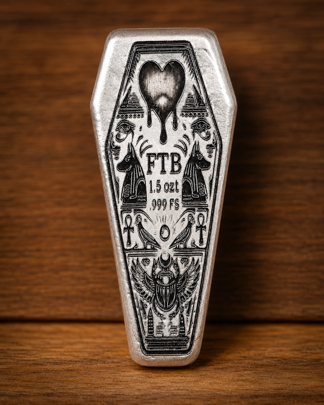 Egyptian Coffin Silver Bar | 1.5 ozt .999 Fine Silver | Hand Poured