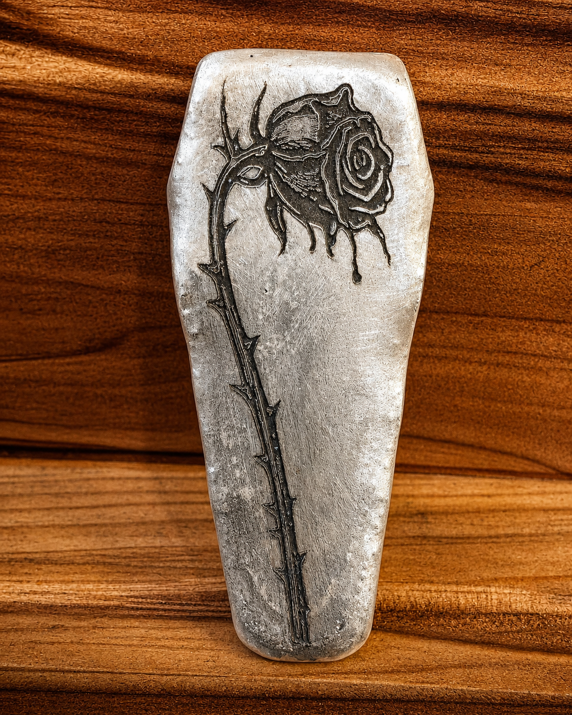 Beauty In Death Coffin Silver Bar | 2 ozt .999 Fine Silver | Hand Poured