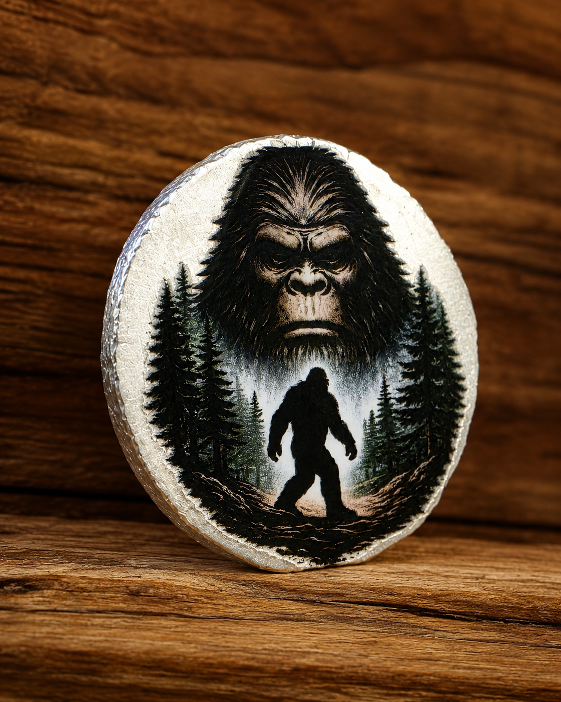 Colorized Bigfoot 1 ozt .999 Fine Silver Round
