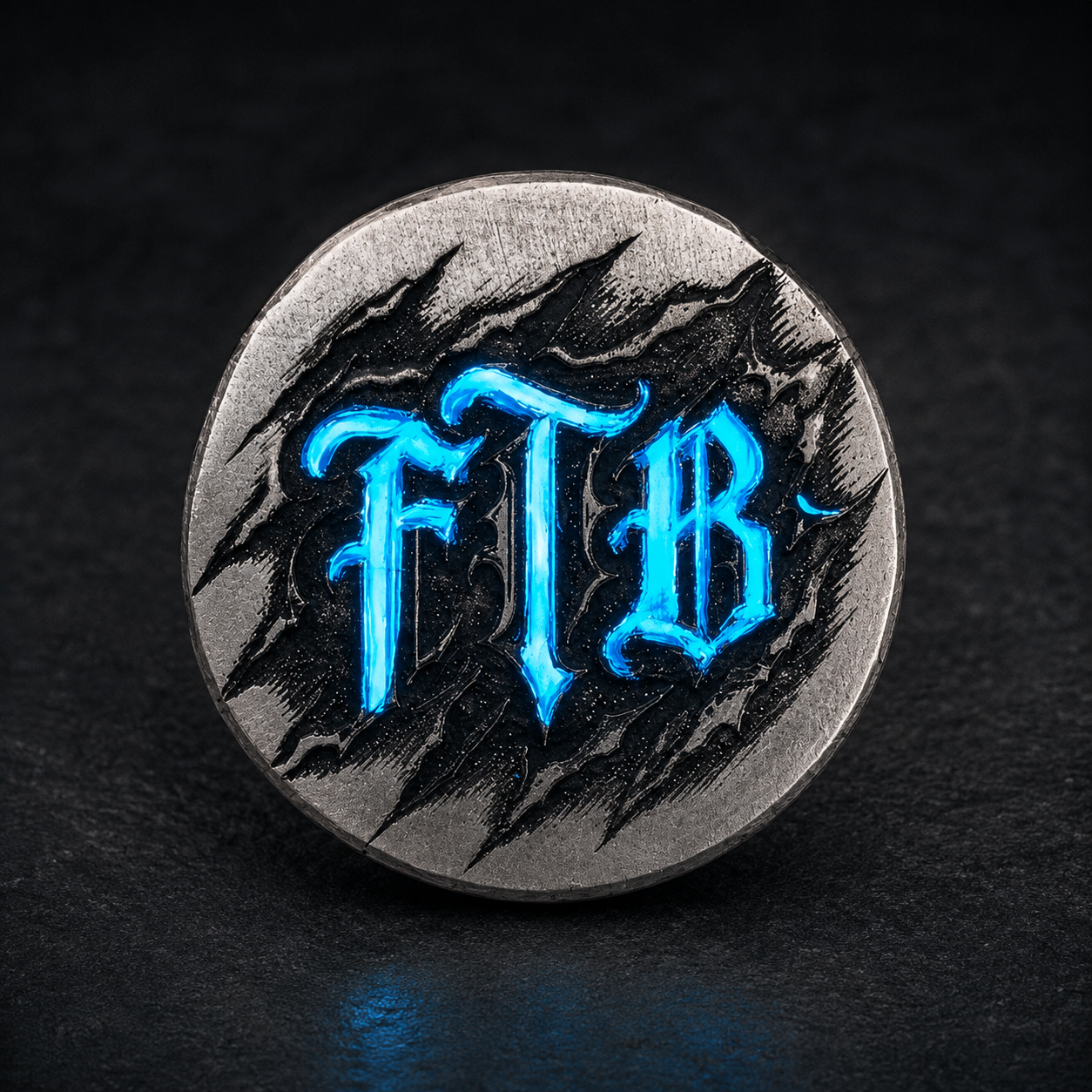FTB UV Glow Silver Round | 2 ozt .999 Fine Silver | Hand Poured