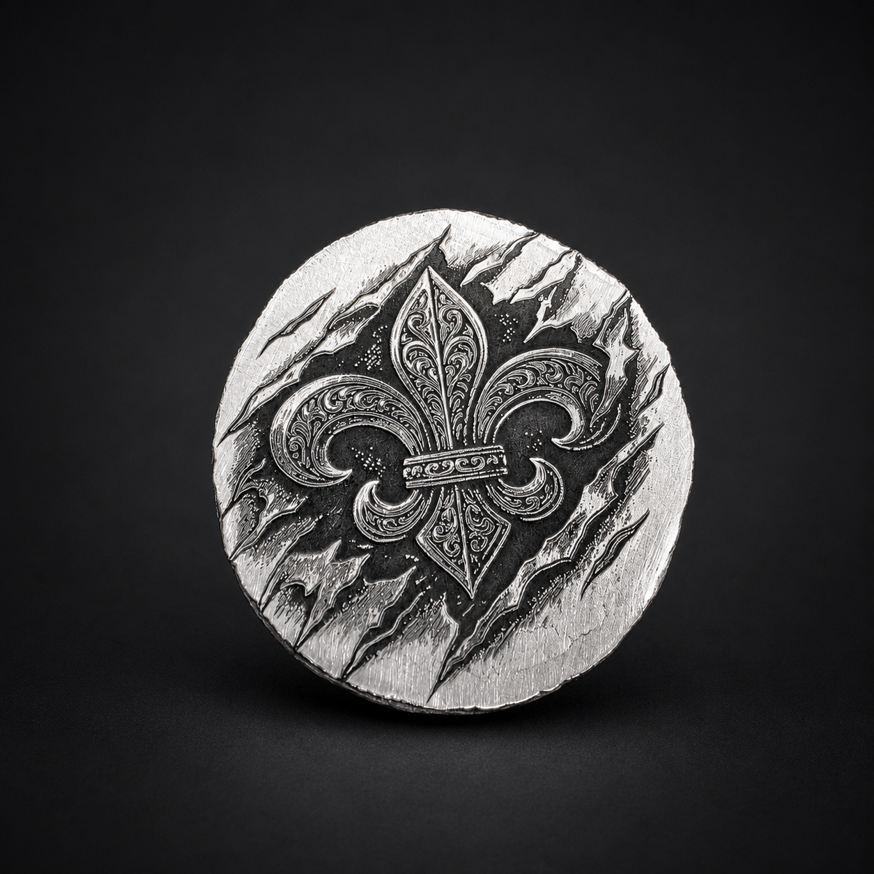 Fleur-de-Lis Silver Round | 1 ozt .999 Fine Silver | Hand Poured