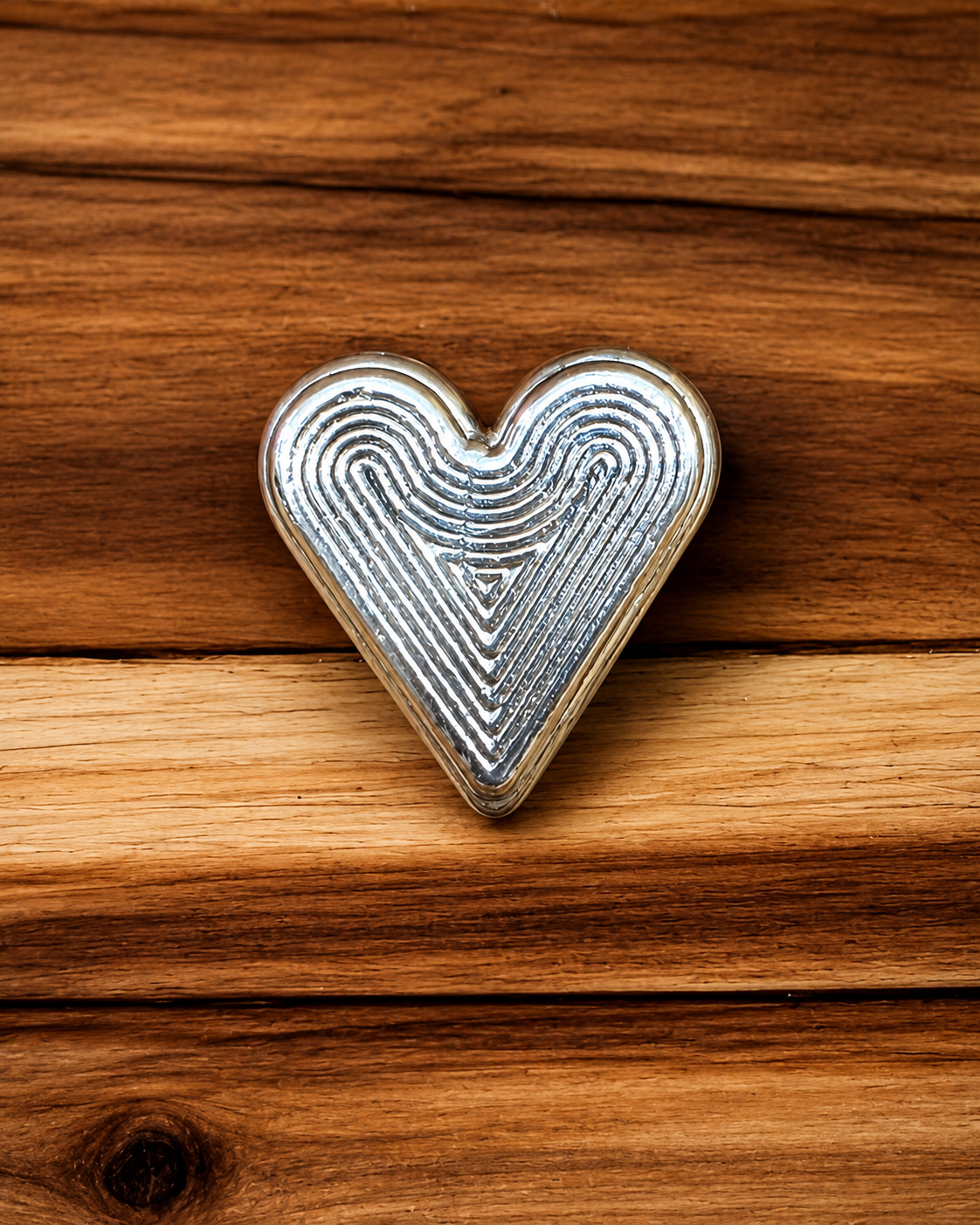Hand-Poured Silver Heart Bar | 3 Troy Oz .999 Fine Silver | FTB
