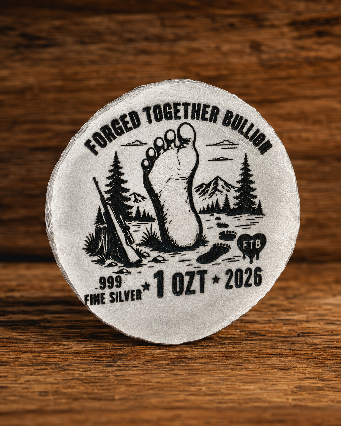 Colorized Bigfoot 1 ozt .999 Fine Silver Round