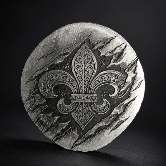 Fleur-de-Lis Silver Round | 1 ozt .999 Fine Silver | Hand Poured