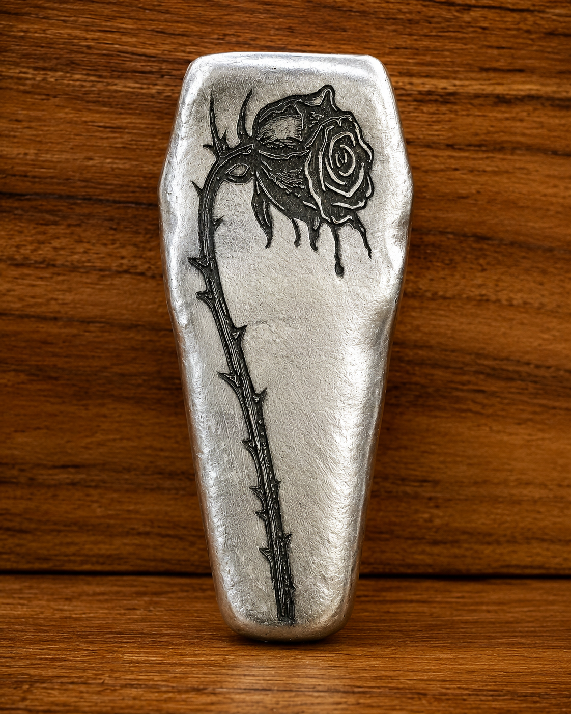 Beauty In Death Coffin Silver Bar | 2 ozt .999 Fine Silver | Hand Poured
