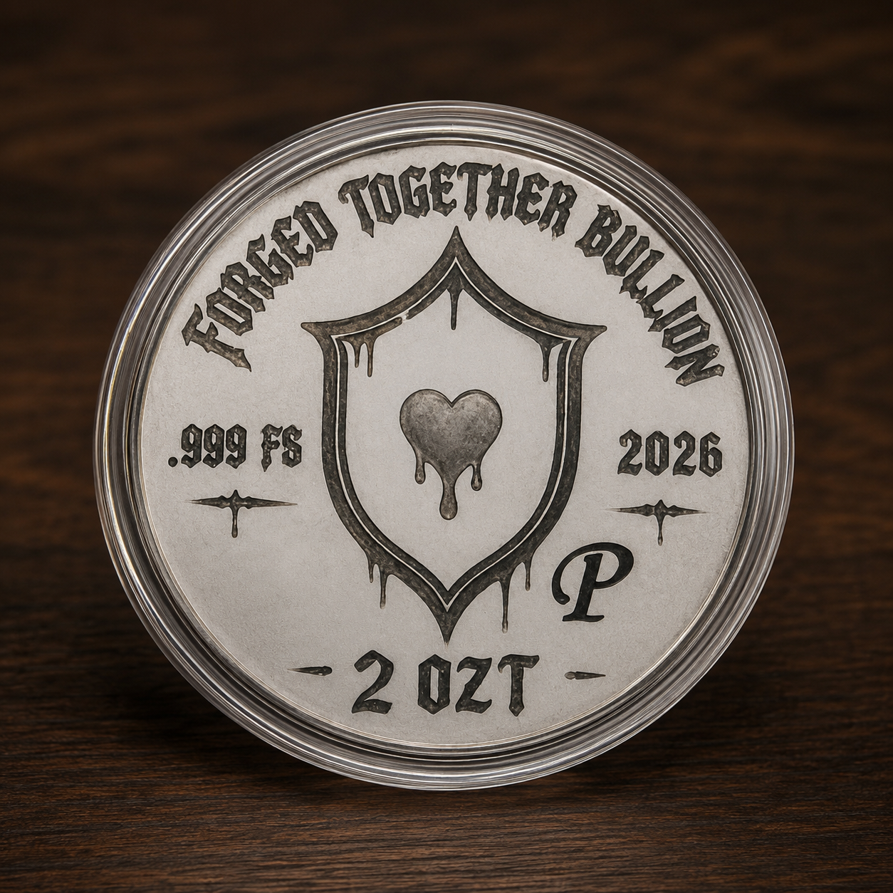 FTB UV Glow Silver Round | 2 ozt .999 Fine Silver | Hand Poured