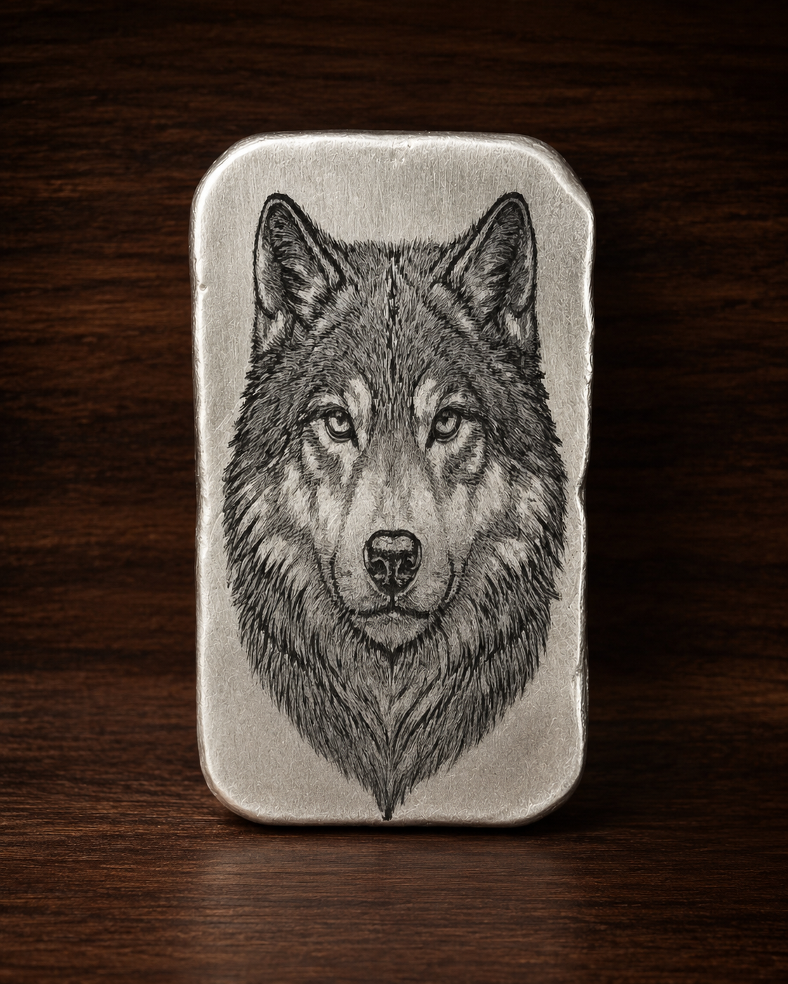 Majestic Wolf Silver Art Bar | 2 ozt AVG .999 Fine Silver